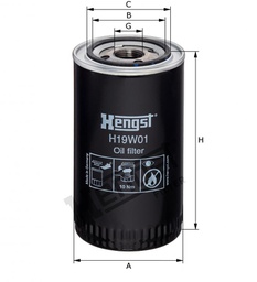OIL SPIN FILTER - APPLICATION MAN - OE NO. 81055016007 - MAKE HENGST - MFG NO. H19W01